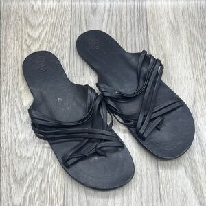 The Row Black Strappy Sandals